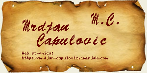 Mrđan Capulović vizit kartica